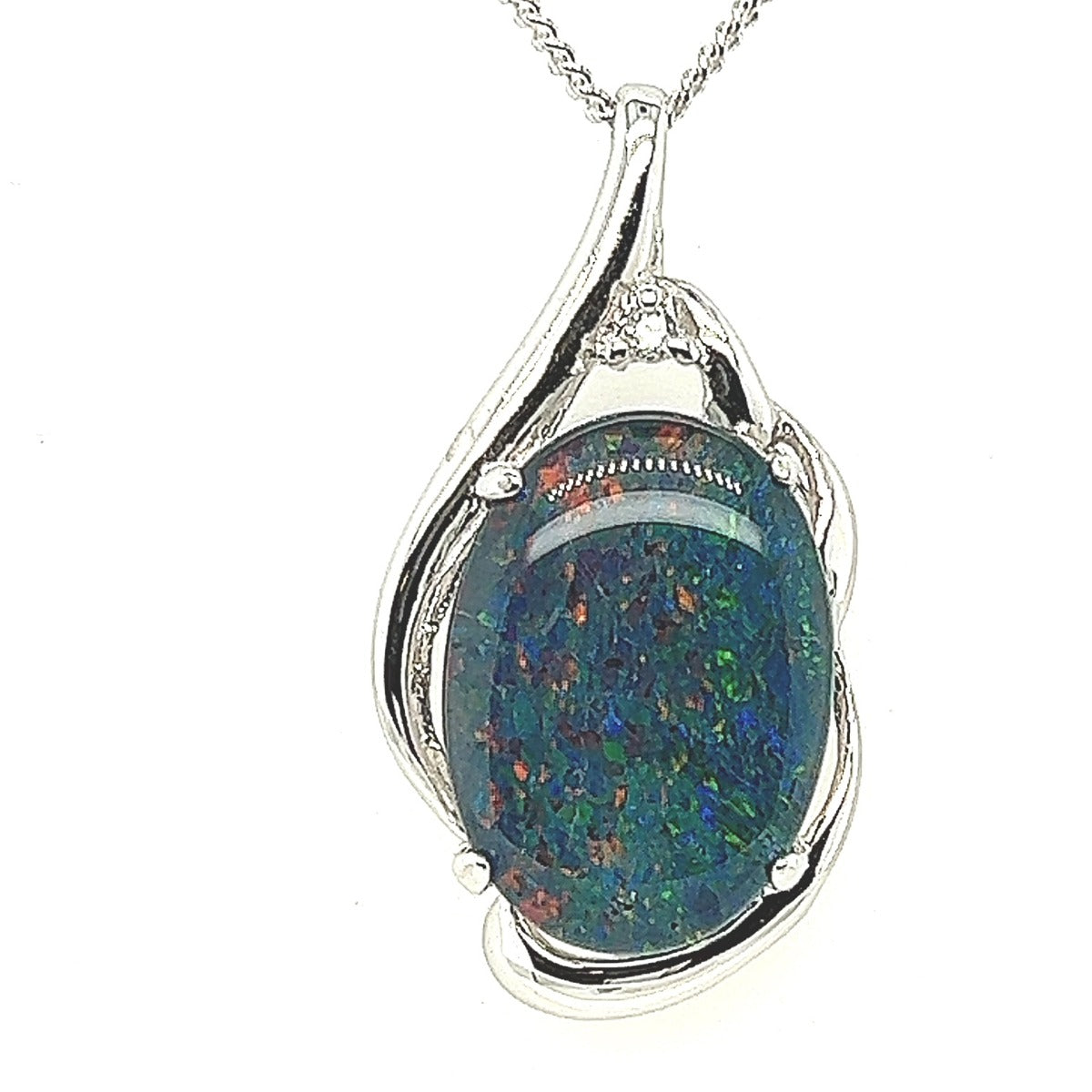 Sterling Silver Triplet Opal Pendant (18x13) (sstp555) Sterling Silver Triplet Opal Pendant (18x13) (sstp555)