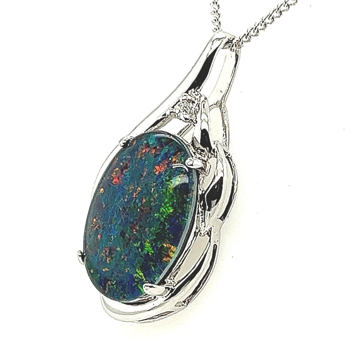 Sterling Silver Triplet Opal Pendant (18x13) (sstp555)