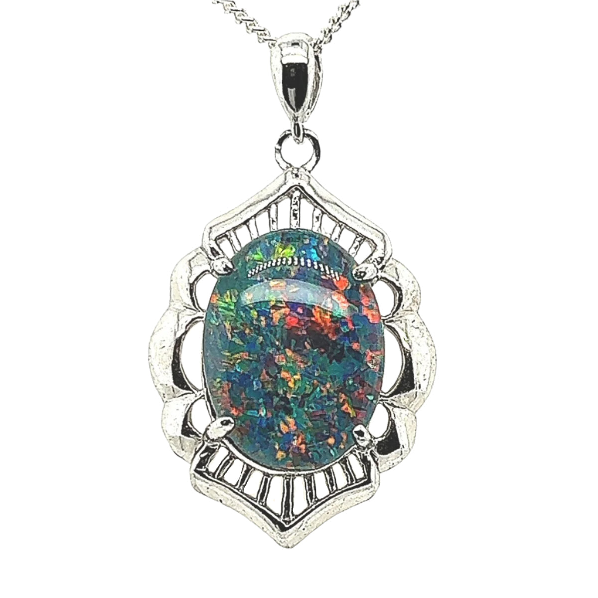Sterling Silver Triplet Opal Pendant (sstp905) Sterling Silver Triplet Opal Pendant (sstp905)