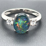 STERLING SILVER TRIPLET OPAL RING (SSTR3381)