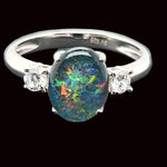 STERLING SILVER TRIPLET OPAL RING (SSTR3381)
