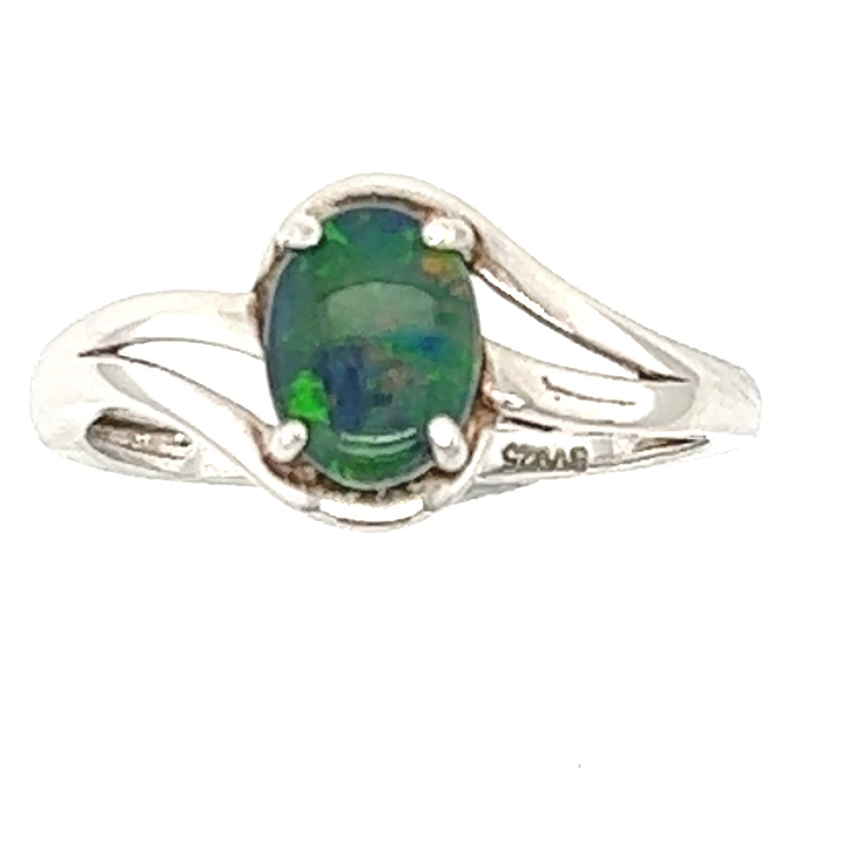 Sterling silver ladies triplet opal ring Sterling silver ladies triplet opal ring