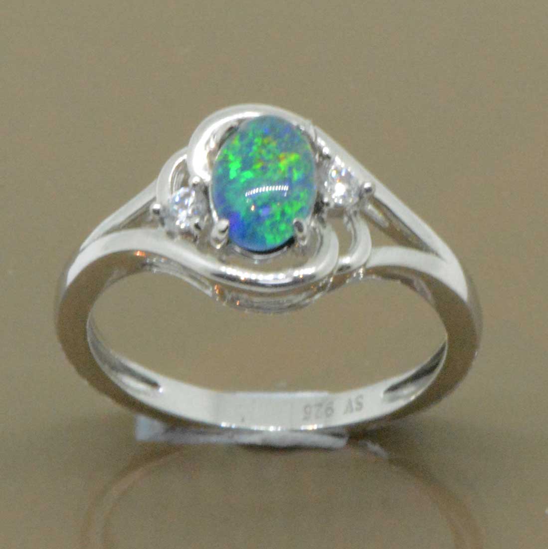 Sterling Silver Triplet Opal Ring (SSTR6777) Sterling Silver Triplet Opal Ring (SSTR6777)