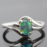 Sterling silver ladies triplet opal ring