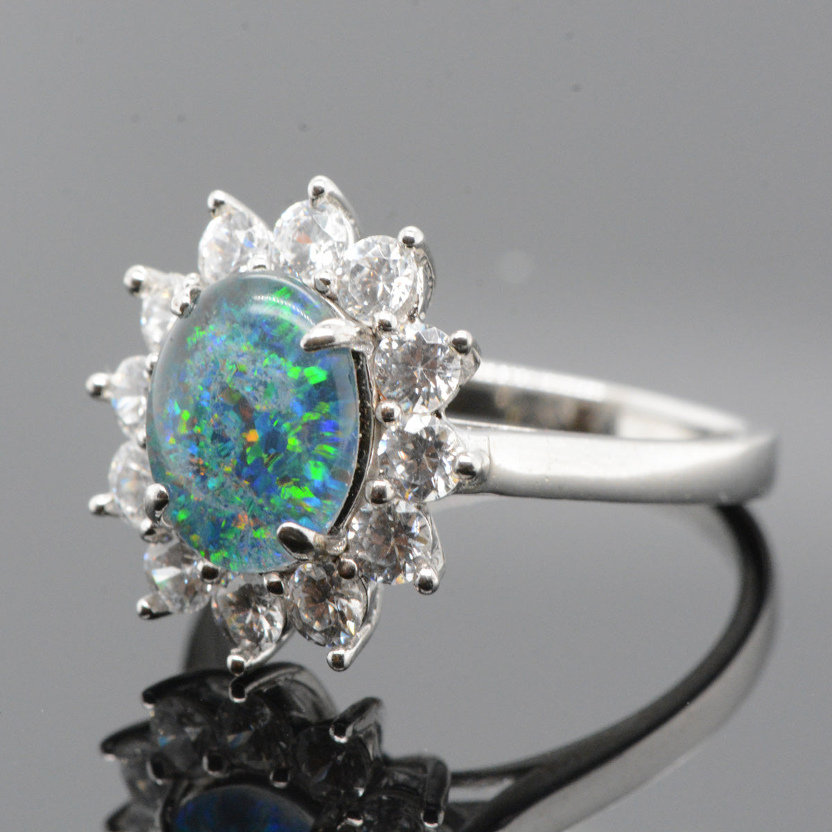 Sterling Silver Triplet Ring (10x8) Sterling Silver Triplet Ring (10x8)