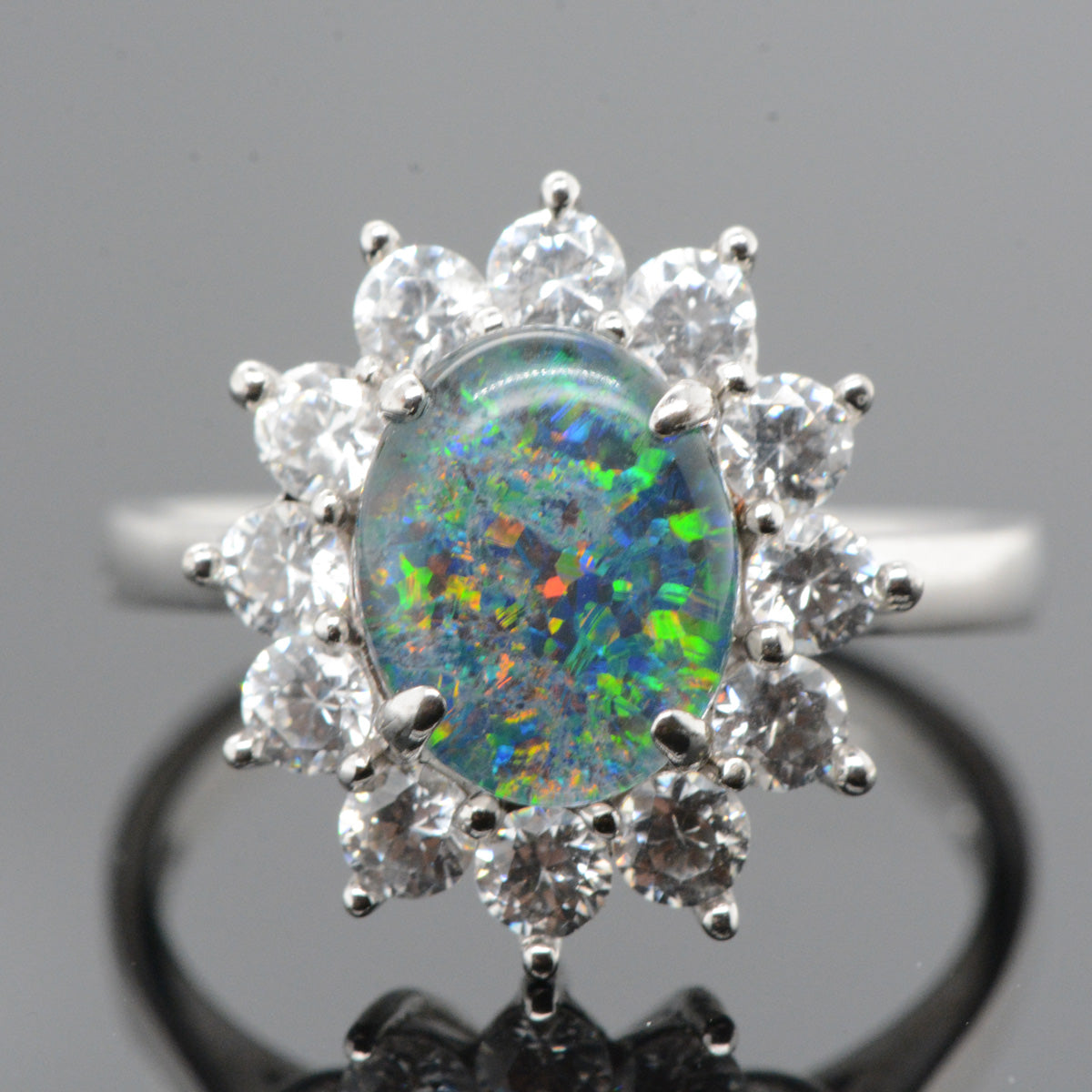 Sterling Silver Triplet Ring (10x8) Sterling Silver Triplet Ring (10x8)