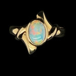18ct Yellow Gold Solid Opal Ring (sr8330)