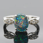 LADIES TRIPLET OPAL STERLING SILVER RING