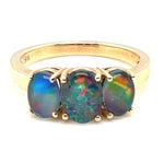 9ct Yellow Gold triplet ring with three stones (trr107)