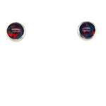 9ct White Gold Round Triplet Opal Earrings (tre18)