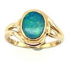 Doublet opal set in 14ct gold ring (dr3757)