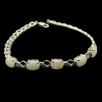 Solid Opal 18ct White Gold Bracelet (sbra1)