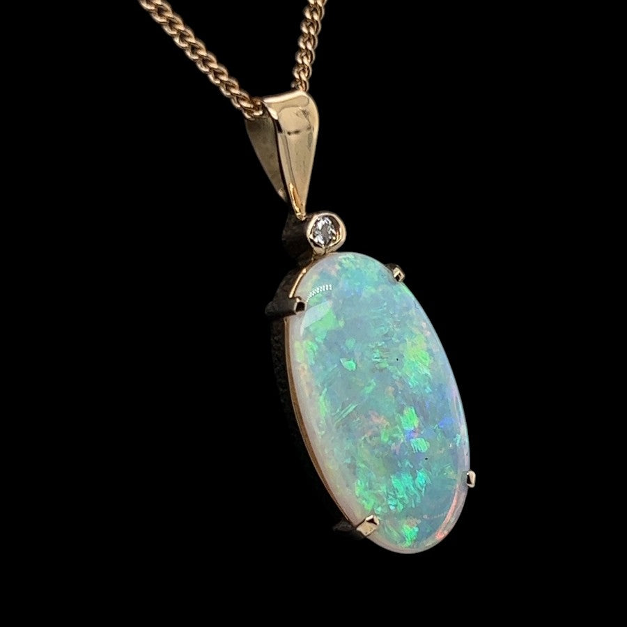 Gold Solid Opal Pendants