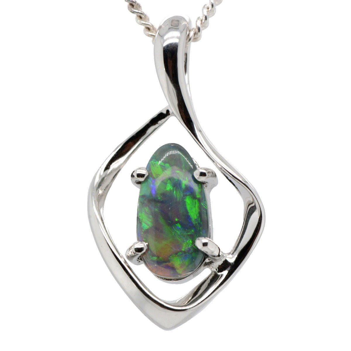 Silver Solid Opal Pendants