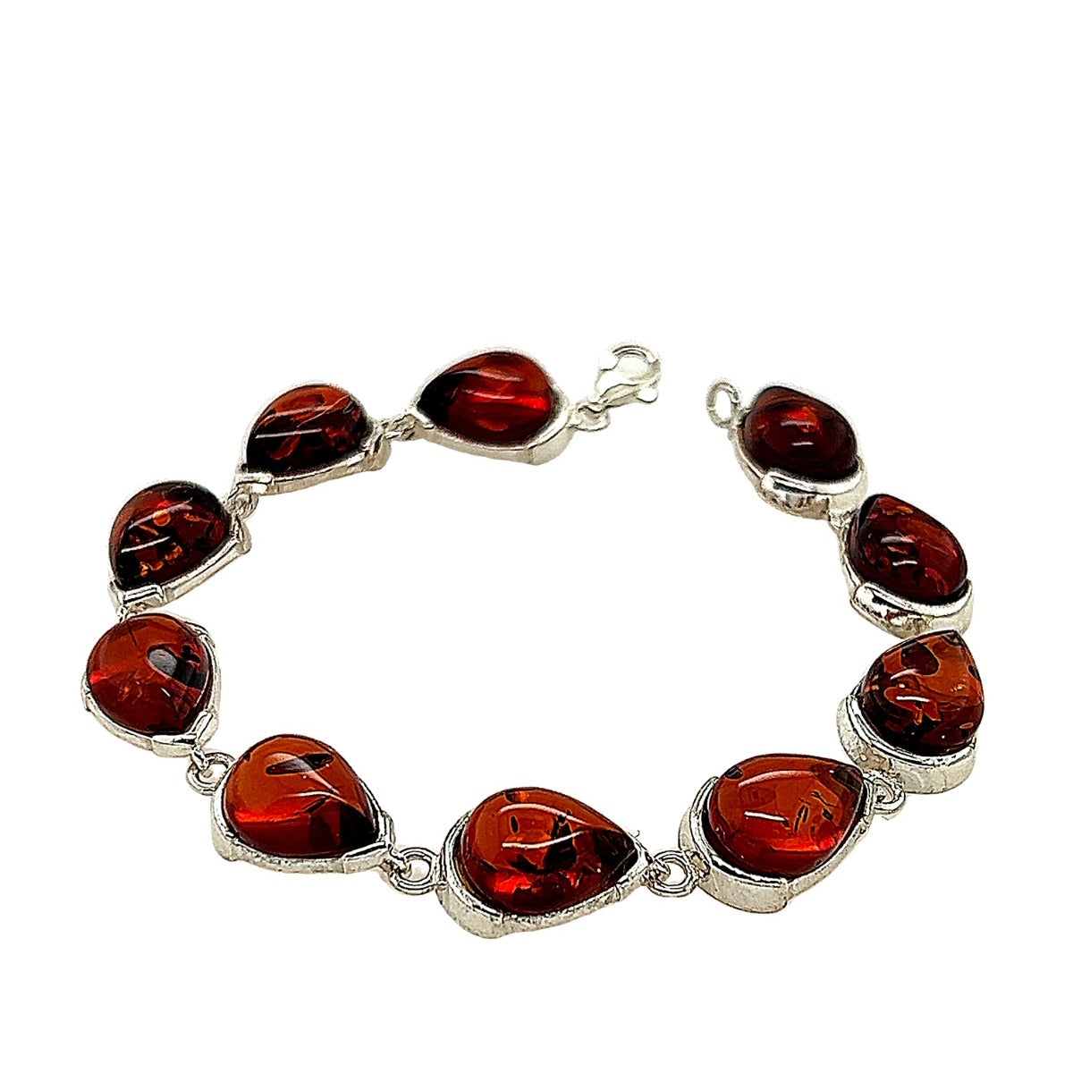 Sterling Silver Amber Bracelet (ambbrac20)