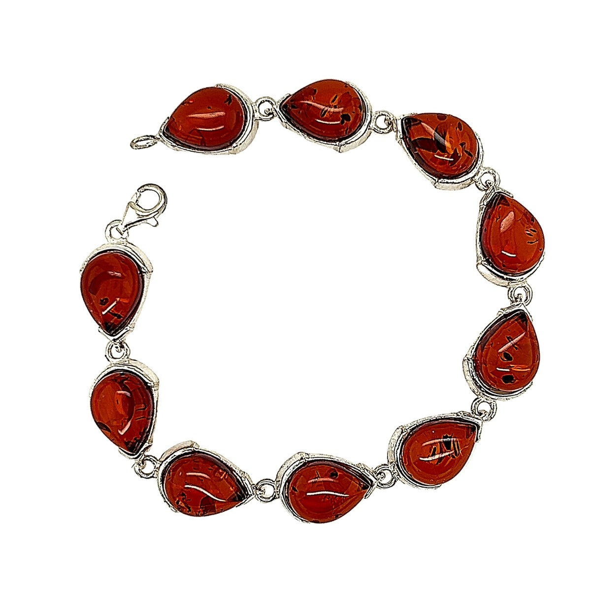 Sterling Silver Amber Bracelet (ambbrac20)