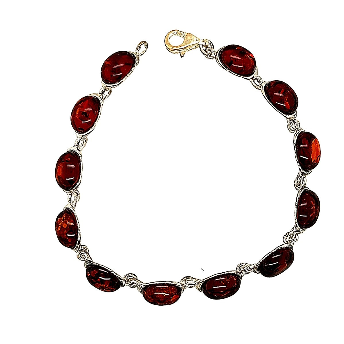 Sterling Silver Amber Bracelet (ambbrac21)