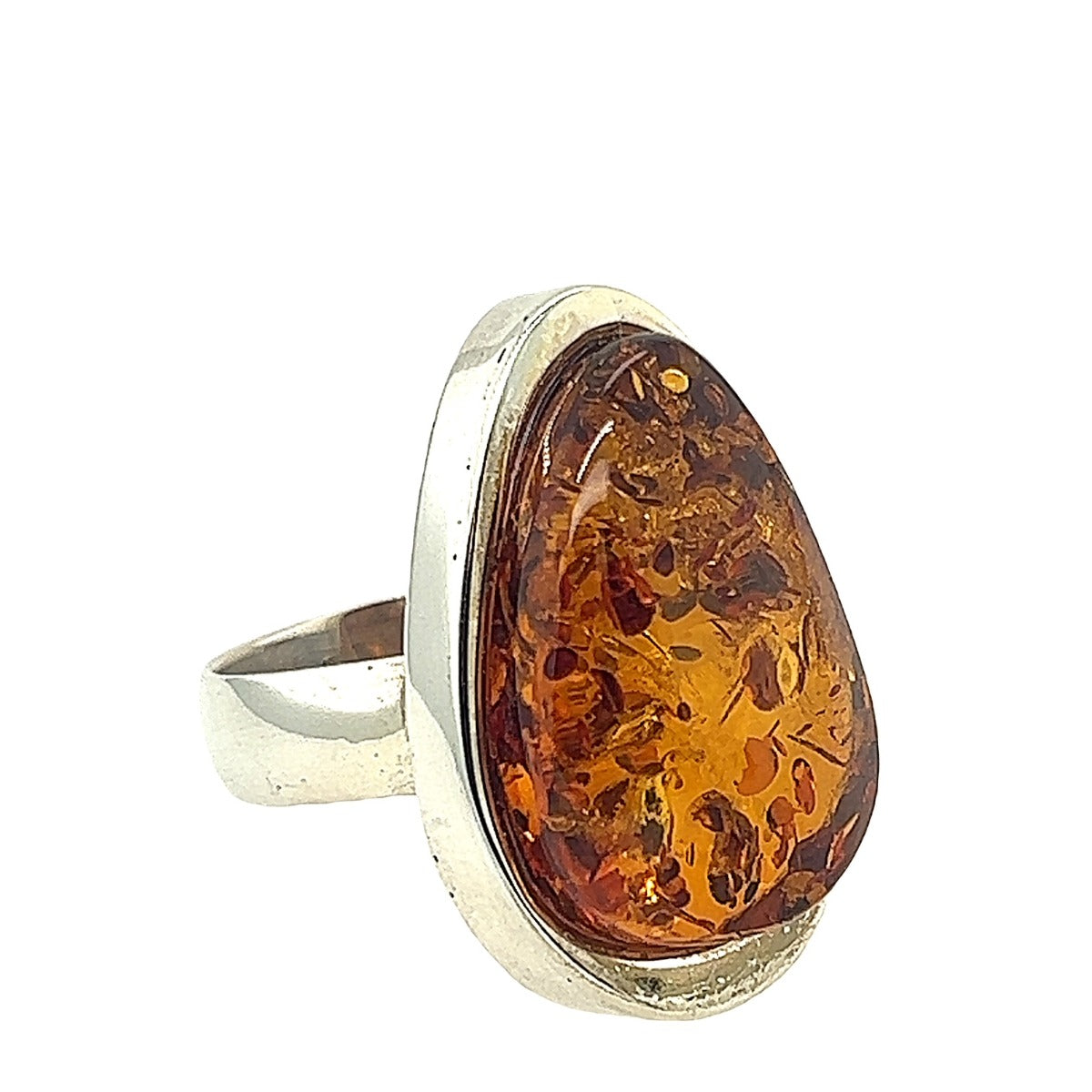 Sterling Silver Amber Ring (ambr1002)