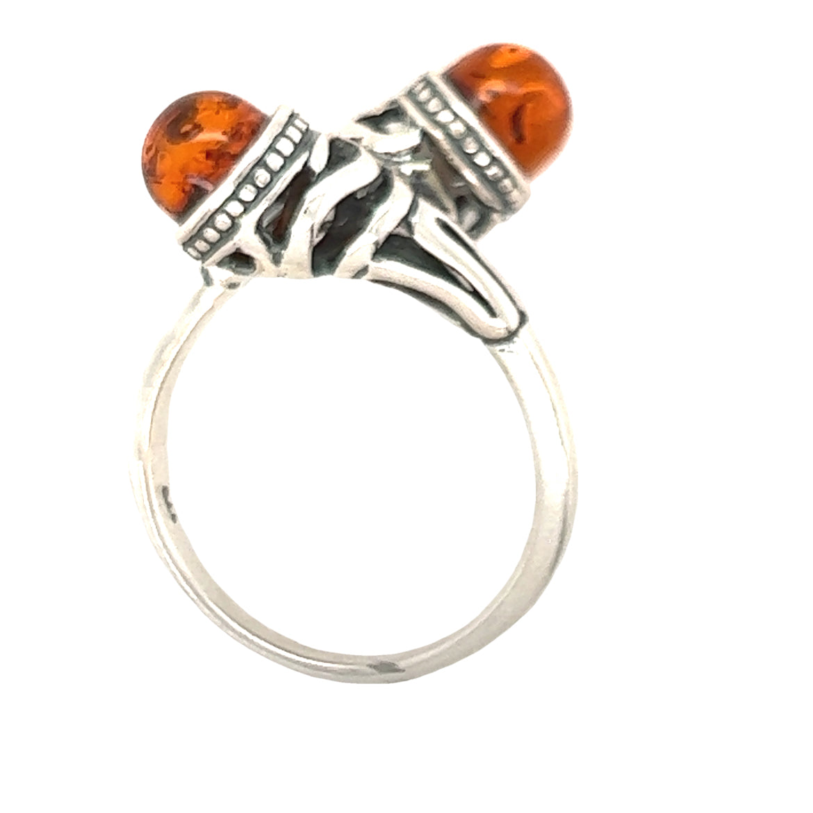 Sterling Silver Amber Ring (ambr217)