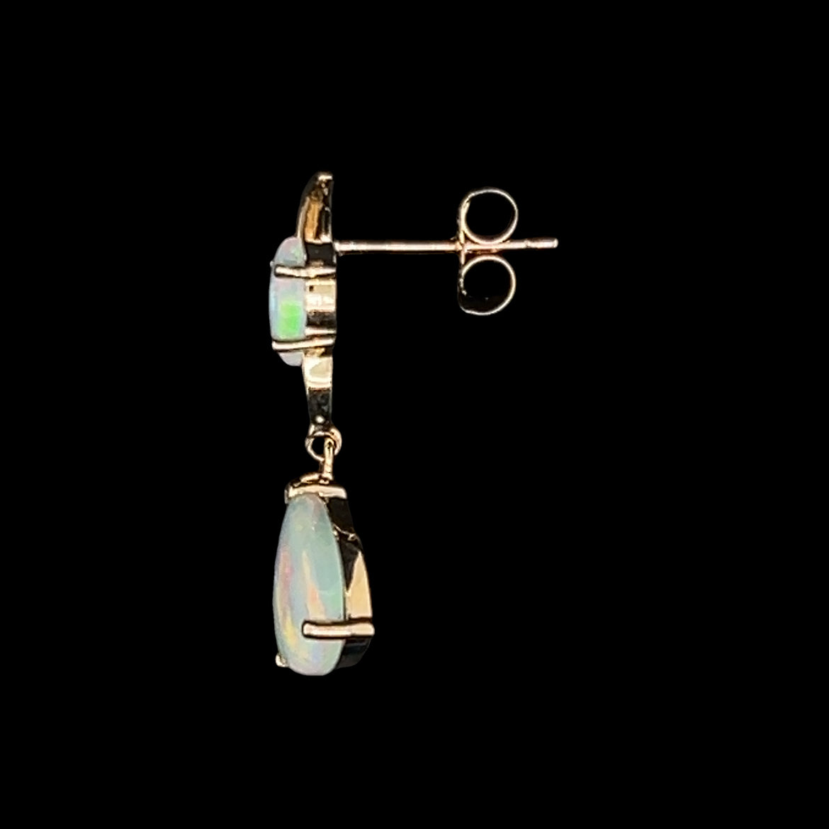 14ct Gold Solid Opal Earrings (se456)