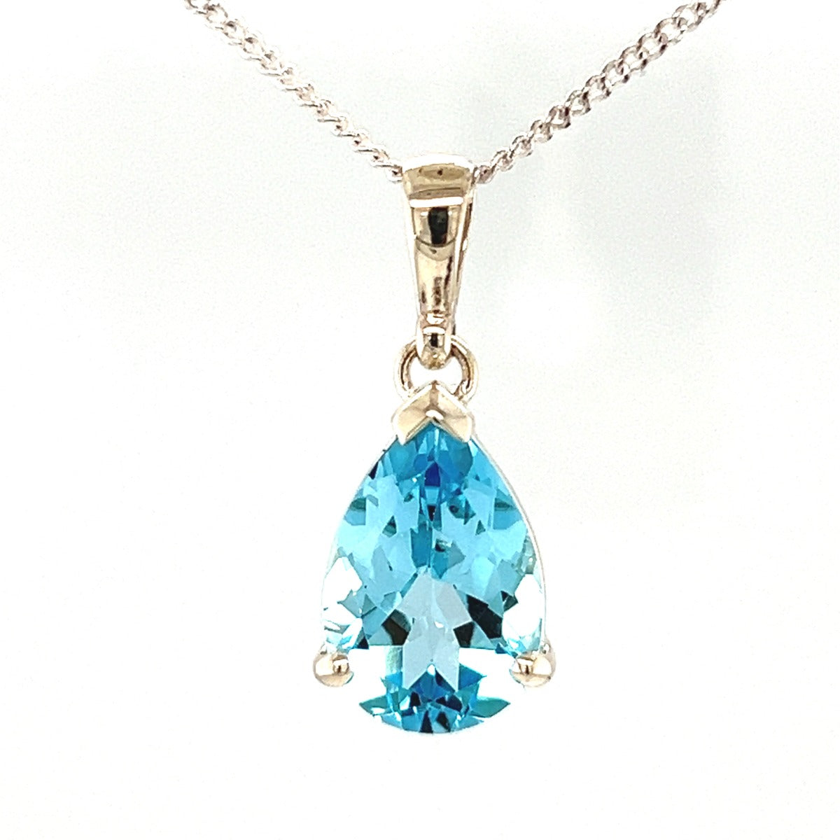 Sterling Silver Blue Topaz Pendant (stp725)