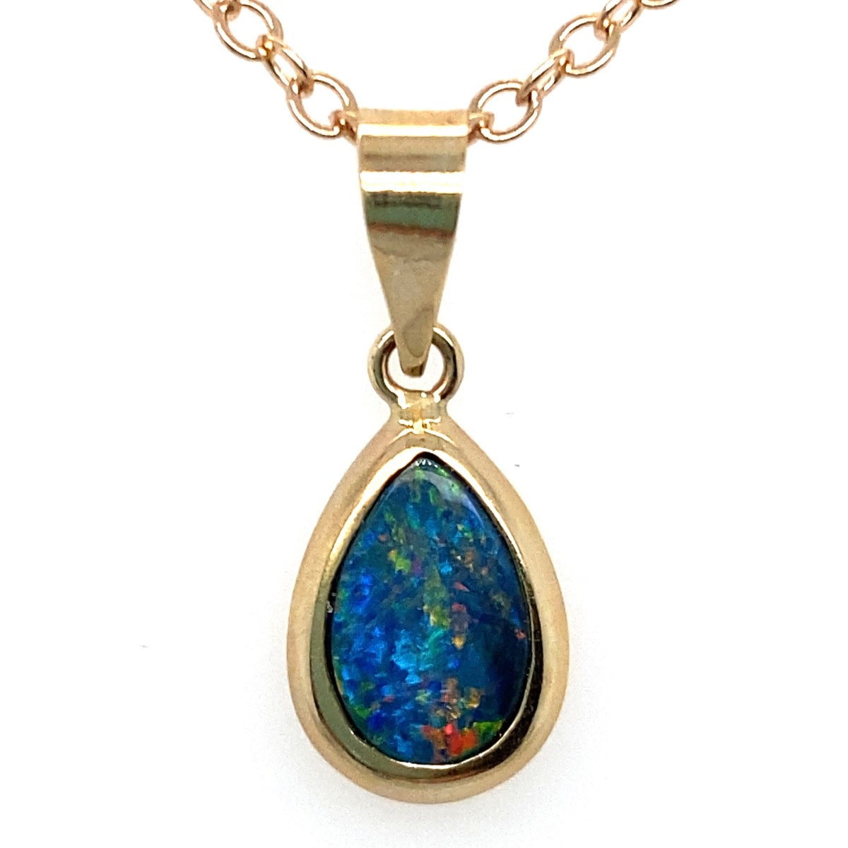 14ct Doublet Opal Teardrop Pendant