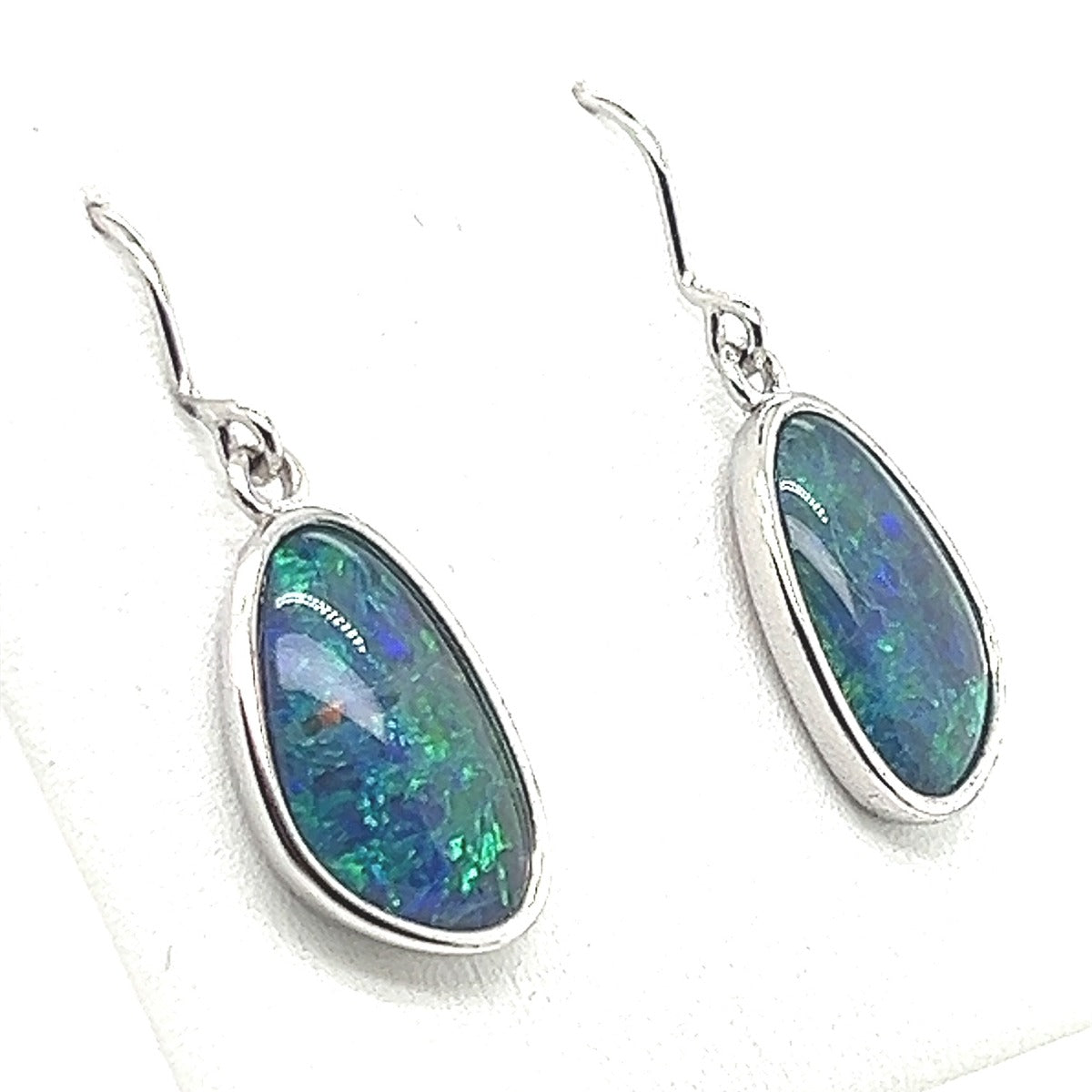 Sterling Silver Triplet Opal Earrings (sste91)