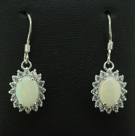 Sterling Silver Solid Opal Earrings (ssse3720)