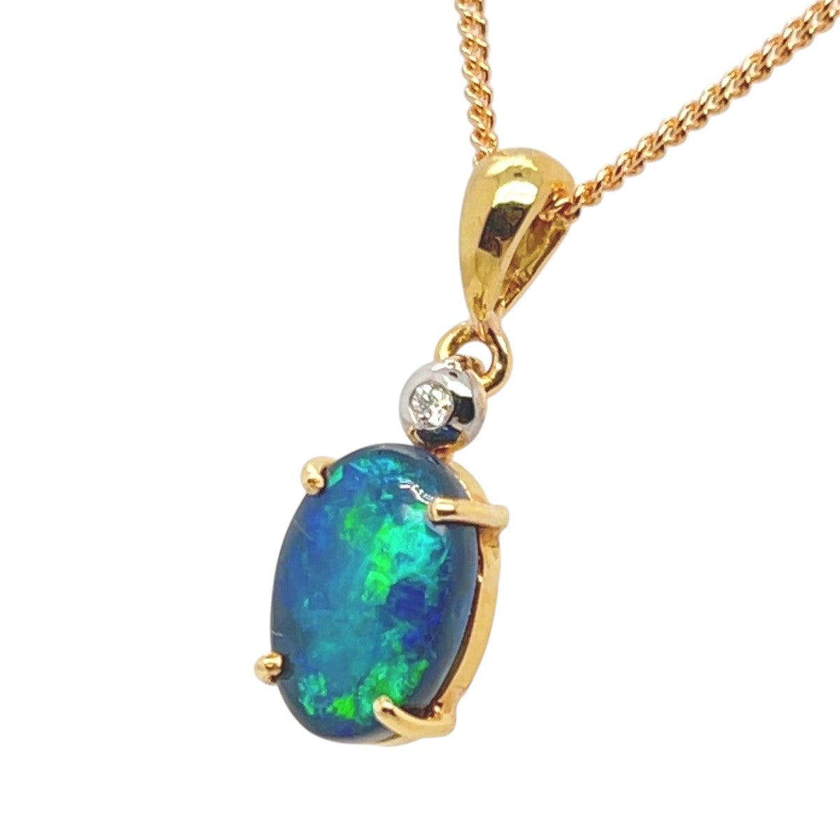 18ct gold Solid Opal Pendant (sblp772)