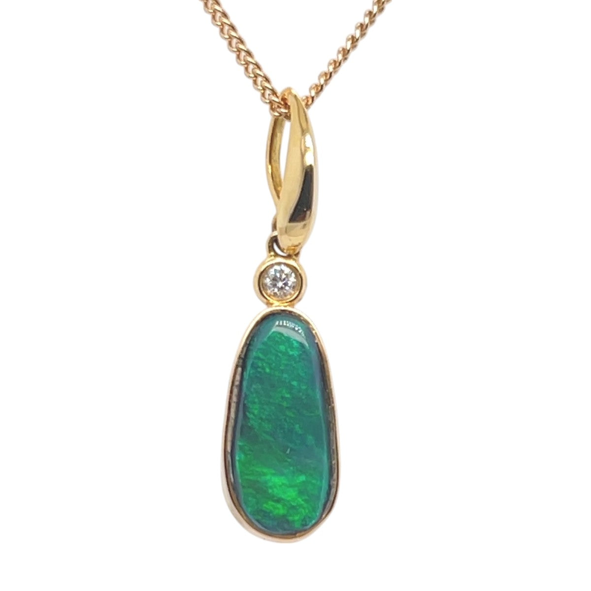 18ct Gold Solid Opal Pendant (sblp2701)