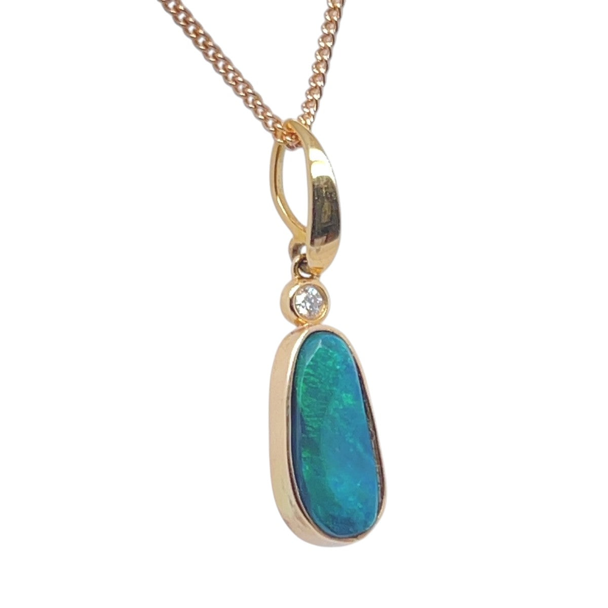 18ct Gold Solid Opal Pendant (sblp2701)