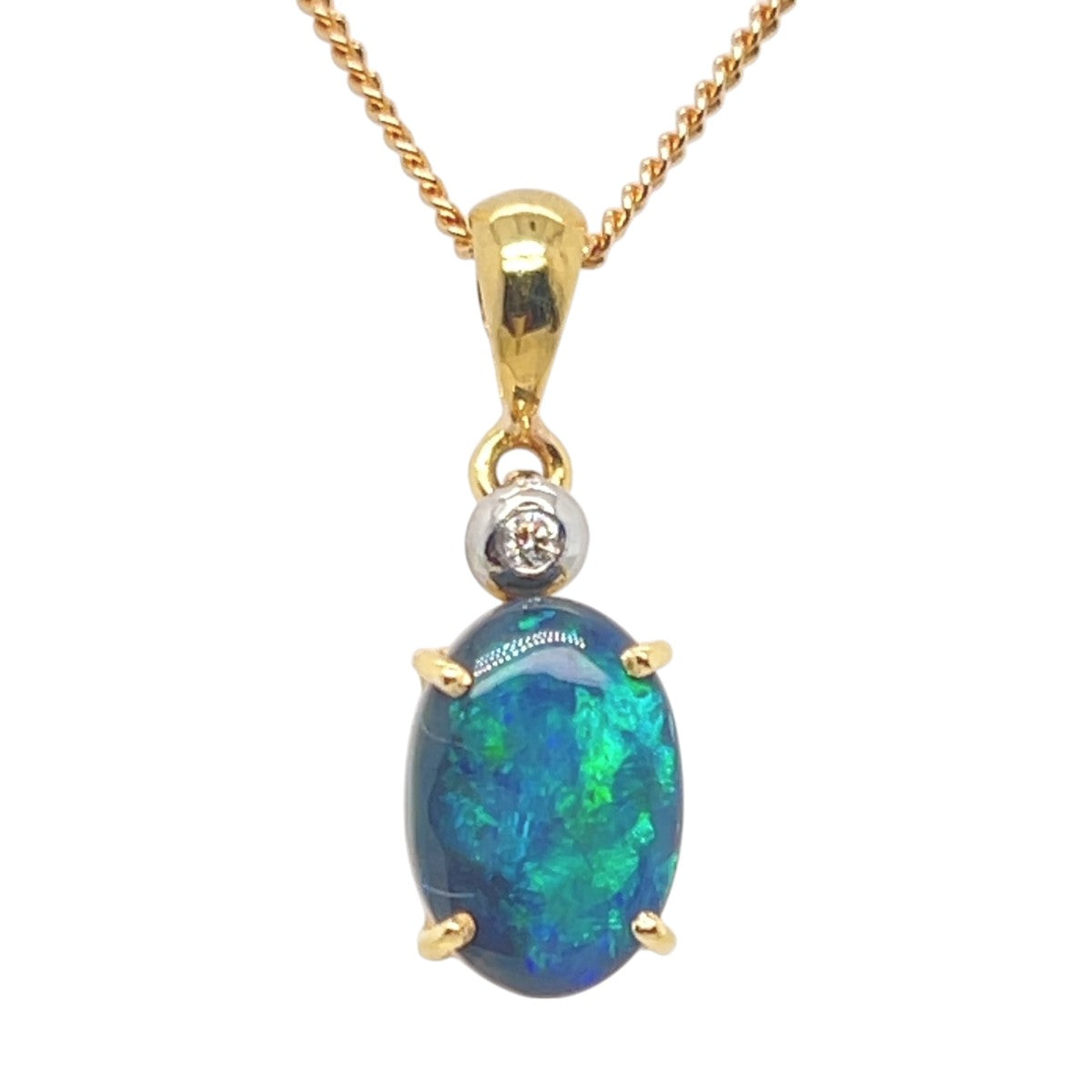 18ct gold Solid Opal Pendant (sblp772)