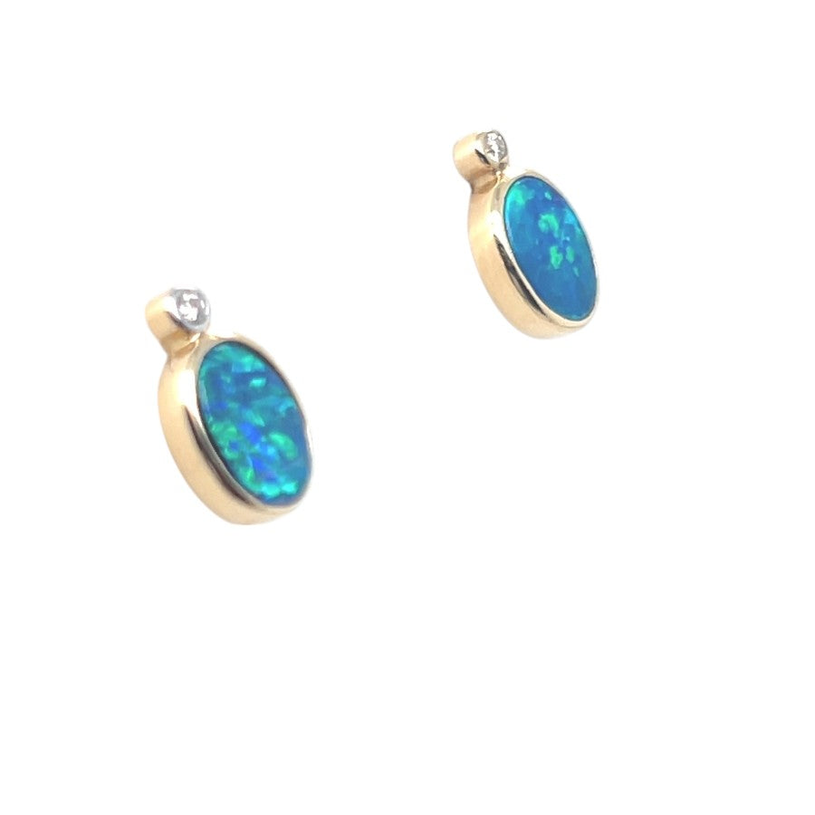 14ct Doublet Opal earrings (der36)