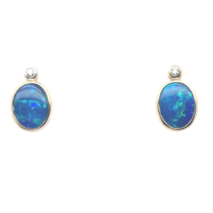 14ct Doublet Opal earrings (der36)