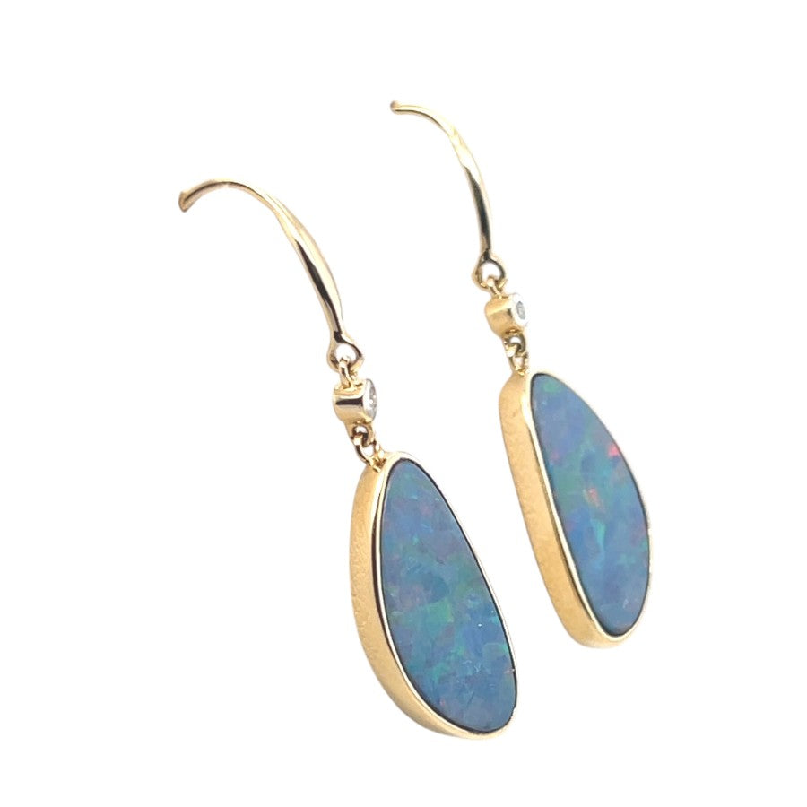 14ct Doublet Opal Earrings (der56)