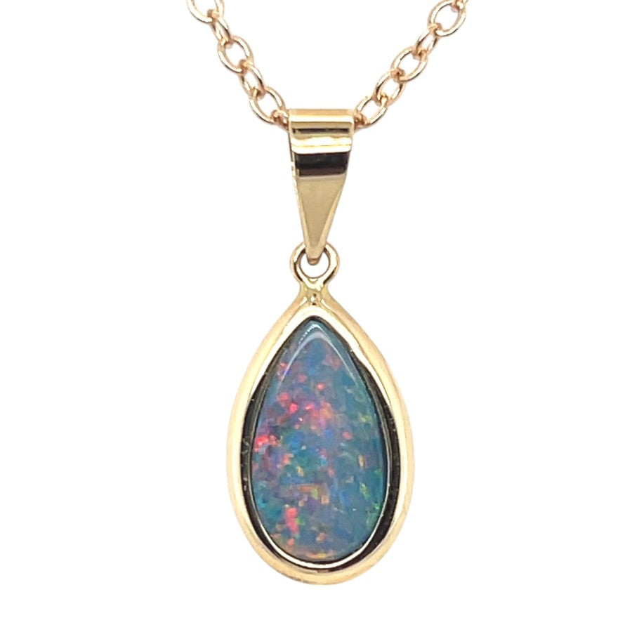 14ct Doublet Opal Tear drop Pendant (dp349)