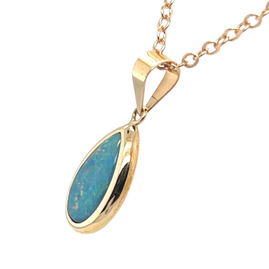 14ct Doublet Opal Tear drop Pendant (dp349)