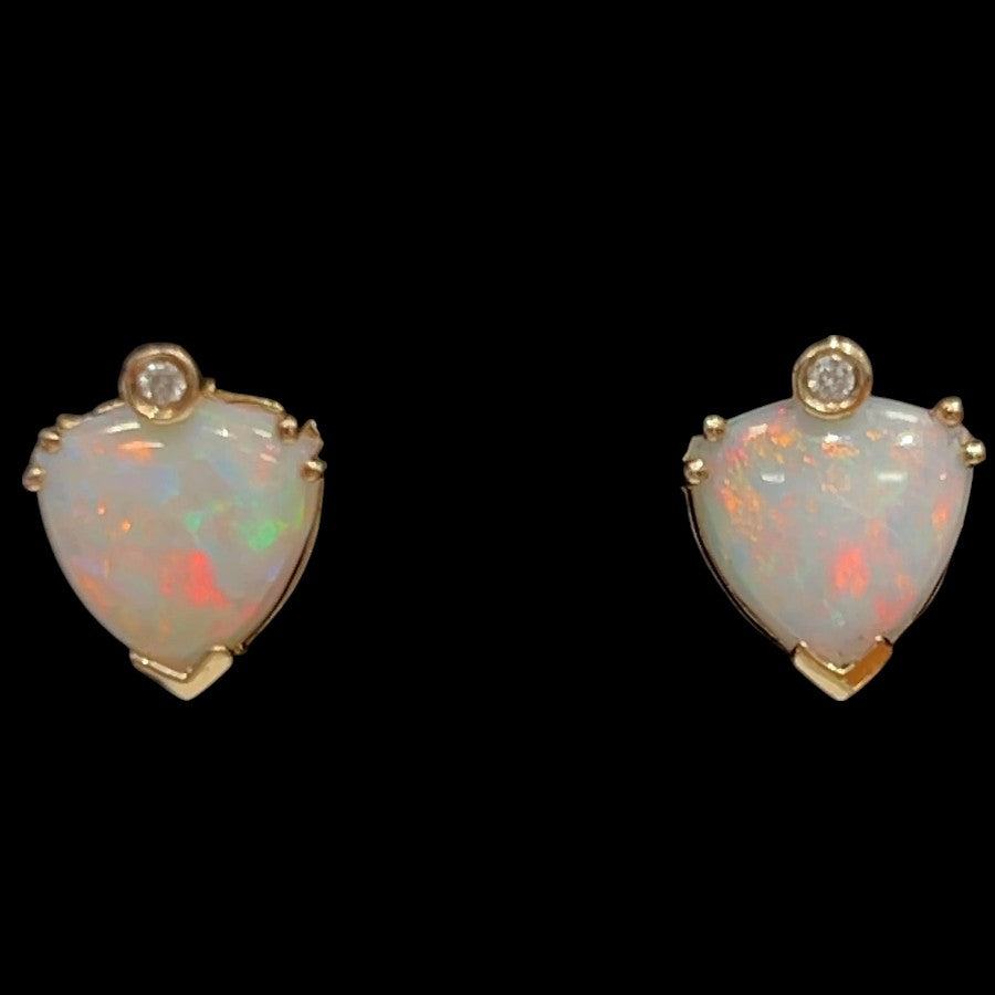 14ct Gold Solid Opal Earrings (se416)