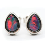14ct White Gold Doublet Opal Earrings (GDE0988)