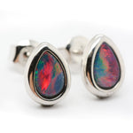 14ct White Gold Doublet Opal Earrings (GDE0988)