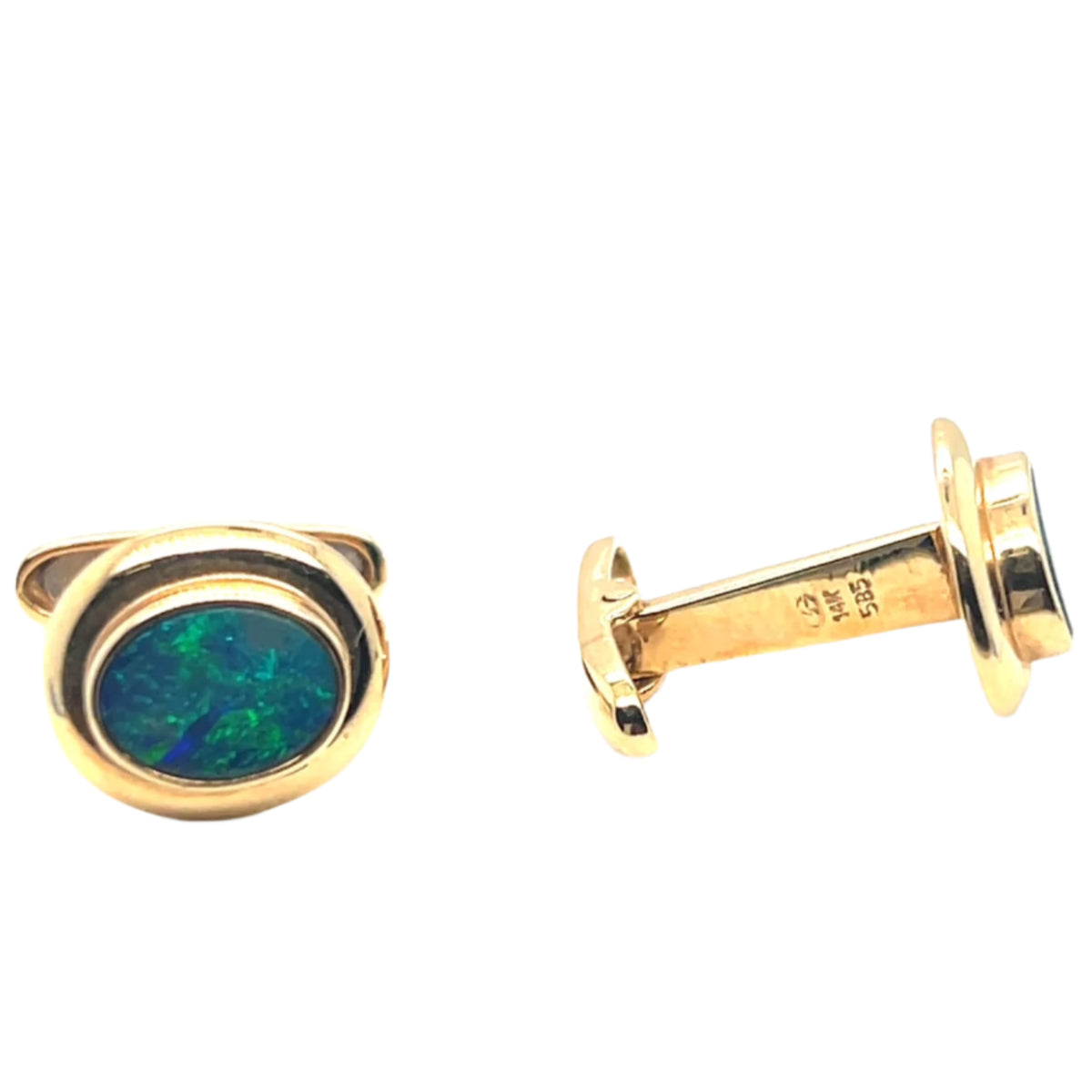 14ct Gold doublet opal cufflinks (gcuf2)