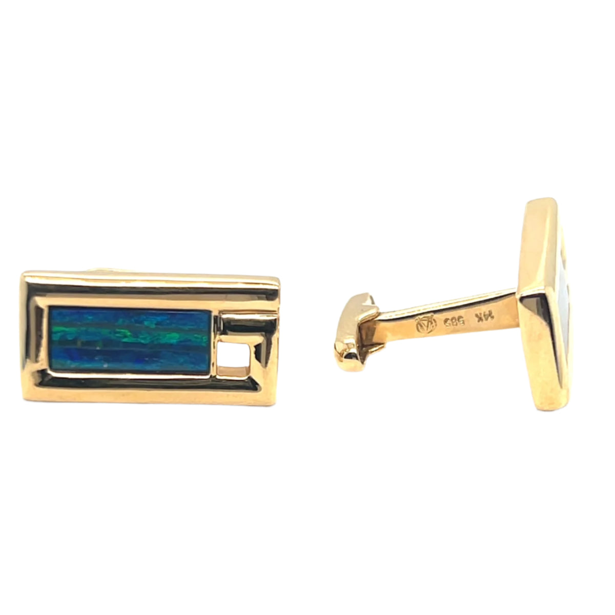 14ct Gold Doublet Opal cufflinks (gcuf3)