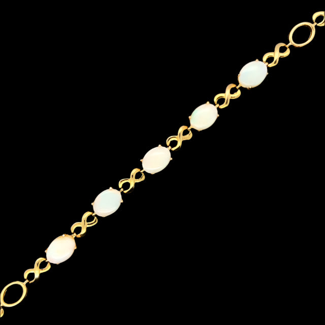 Gold Plated Solid Opal Bracelet (gpsbra1210)