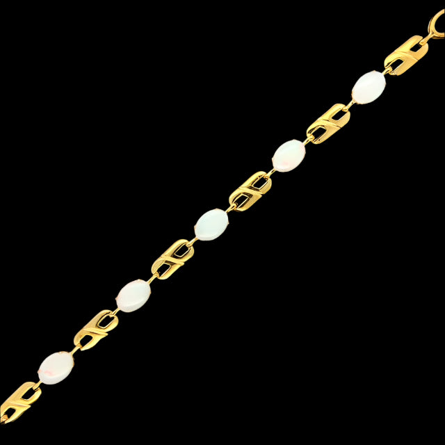 Gold Plated Solid Opal Bracelet (GPSBRA135)