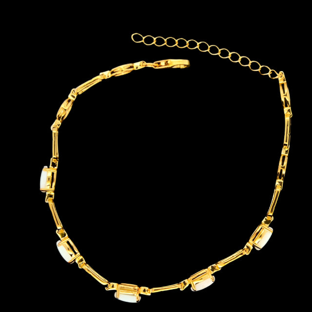 Gold Plated Solid Opal Bracelet (GPSBRA135)