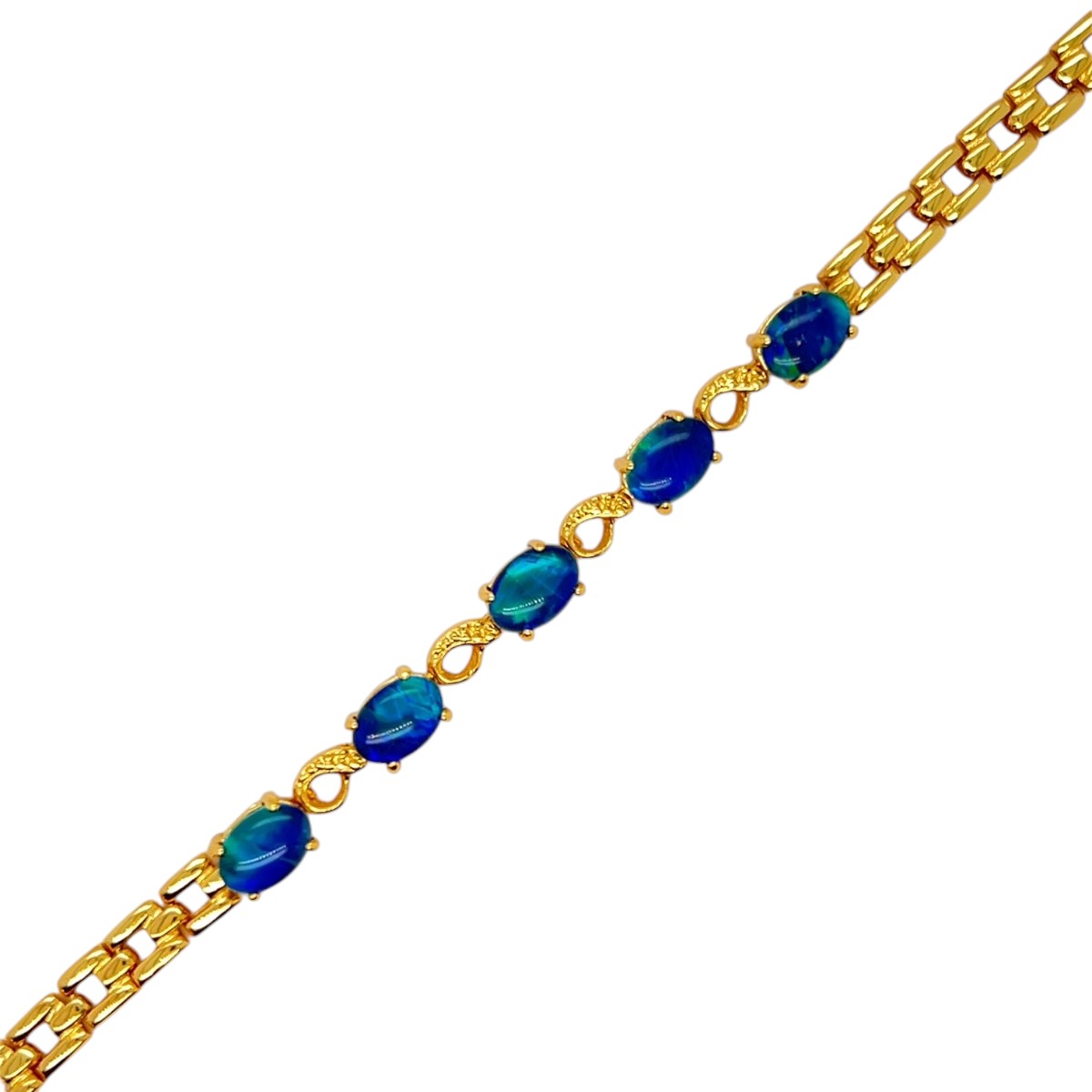 Gold Plated Triplet Opal Bracelet (gptbra8001)