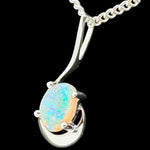 9ct White Gold Solid Opal Pendant (sp595)