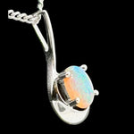 9ct White Gold Solid Opal Pendant (sp595)