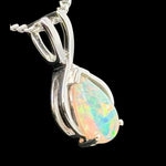 9ct White Gold Solid Opal Pendant (sp592)