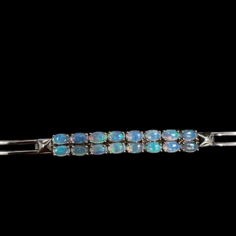 Sterling Silver Solid Opal Bracelet (sssbra106)